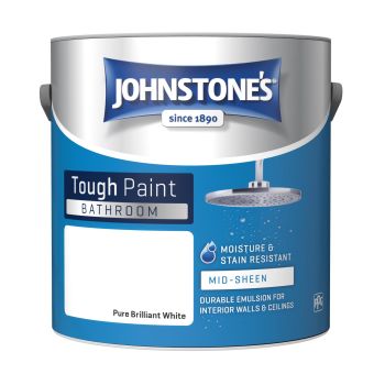 Bathroom Paint | Mid Sheen Finish - Pure Brilliant White - 2.5L